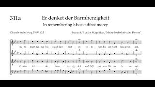 Bach Hymnbook 311A (Bwv 10:5) Er Denket Der Barmherzigkeit