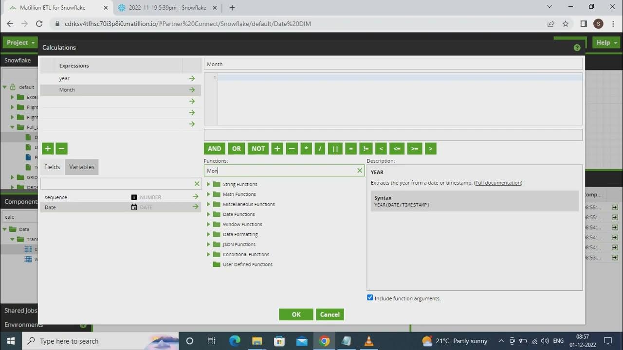 Matillion etl how to use generate sequence component and create date