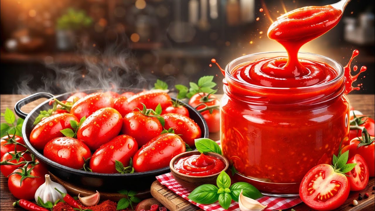 گھر پر ٹماٹو کیچپ بنانے کا آسان طریقہ | ہوم میڈ ٹماٹو ساس | بغیر پریزرویٹو