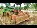 John Deere 5045D Tractor Mud Super Puddling with Rotavator | Tractors | Agricultural Machinery