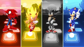 Super Sonic 🆚 Spiderman Sonic 🆚 Dark Sonic 🆚 Sonic The Hedgehog | Sonic EDM Rush Gameplay