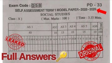 Ap 10th class SA-1 Social Studies 💯 Real Question Paper-2025-26 with Answers 