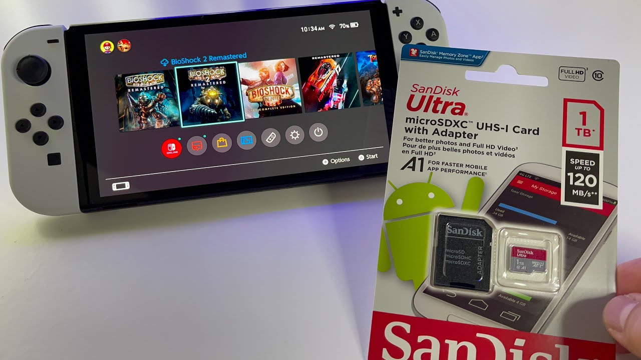 Nintendo Switch OLED + 1 TB microSD card SanDisk Ultra - YouTube