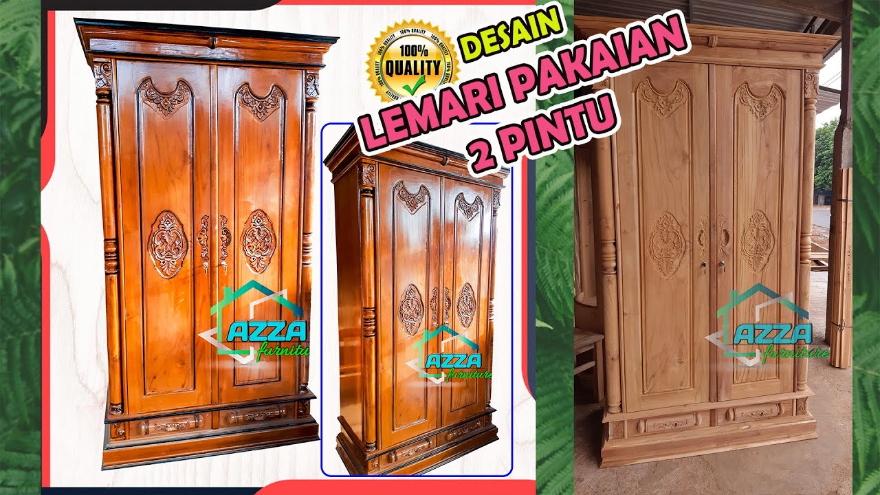 lemari pakaian kayu 2 pintu  furniture kamar  tidur mebel 