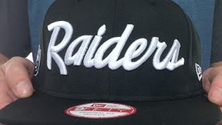 Buy this at
http://www.hatland.com/hats/raiders-team-script-socal-snapback-black-new-era-26435/index.cfm
while in-stock: original fit adjustable hat by new e...