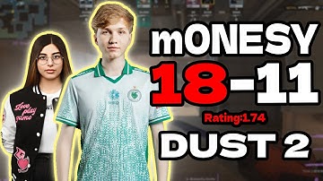 m0NESY (18-11) | Rating 1.74 | w/itbitka | dust2 FACEIT EU | Oct 30, 2025