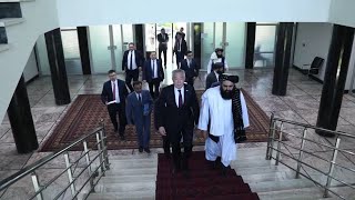نشت #عاجل سفر رییس جمهور قزاقستان تاجکستان به افغانستان پذیرایی امیرخان متقی وزیر خارجه