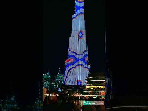 Colourful Burj Khalifa at night #dubai #burjkhalifa #dubailife #trending #shorts
