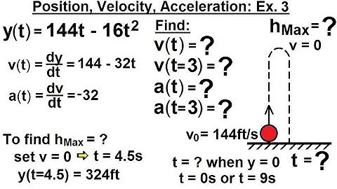 Calculus 1: Derivative Applications - Motion (3 of 7) Position, Velocity, Acceleration: Ex. 3