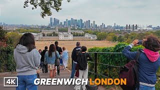 Greenwich London Walk | Royal Observatory to Cutty Sark | Meridian Line & Saturday Vibes | 4K HDR