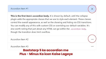 bootstrap accordion me plus minus icon kaise lagaye | bootstrap 5 accordion icon change kaise kare