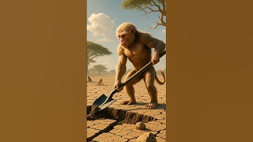 A monkey and his child plant a banana tree but an elephant destroys it 😭#ai #monkey #banana #shorts