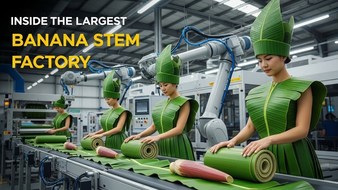 Inside the Largest High-Tech Banana Stem Factory You've Never Seen Before (Full Process)