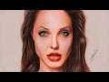 Speed Drawing Angelina Jolie Portrait Time Lapse - Анджелина Джоли