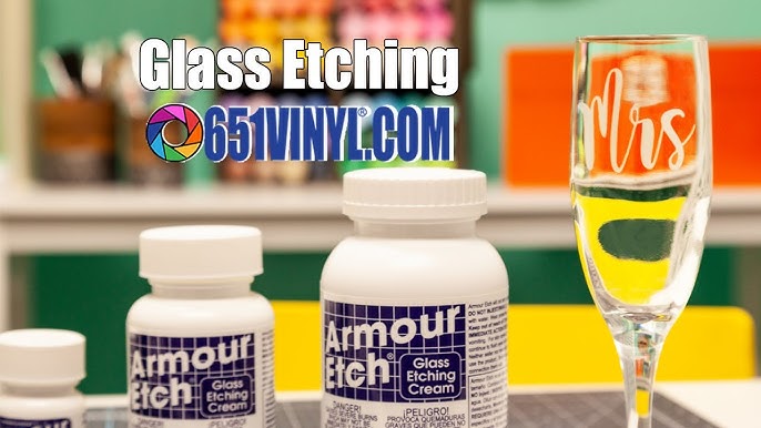 How to get better results with Armour Etch Glass Etching Cream / Etching  with Cricut explore 