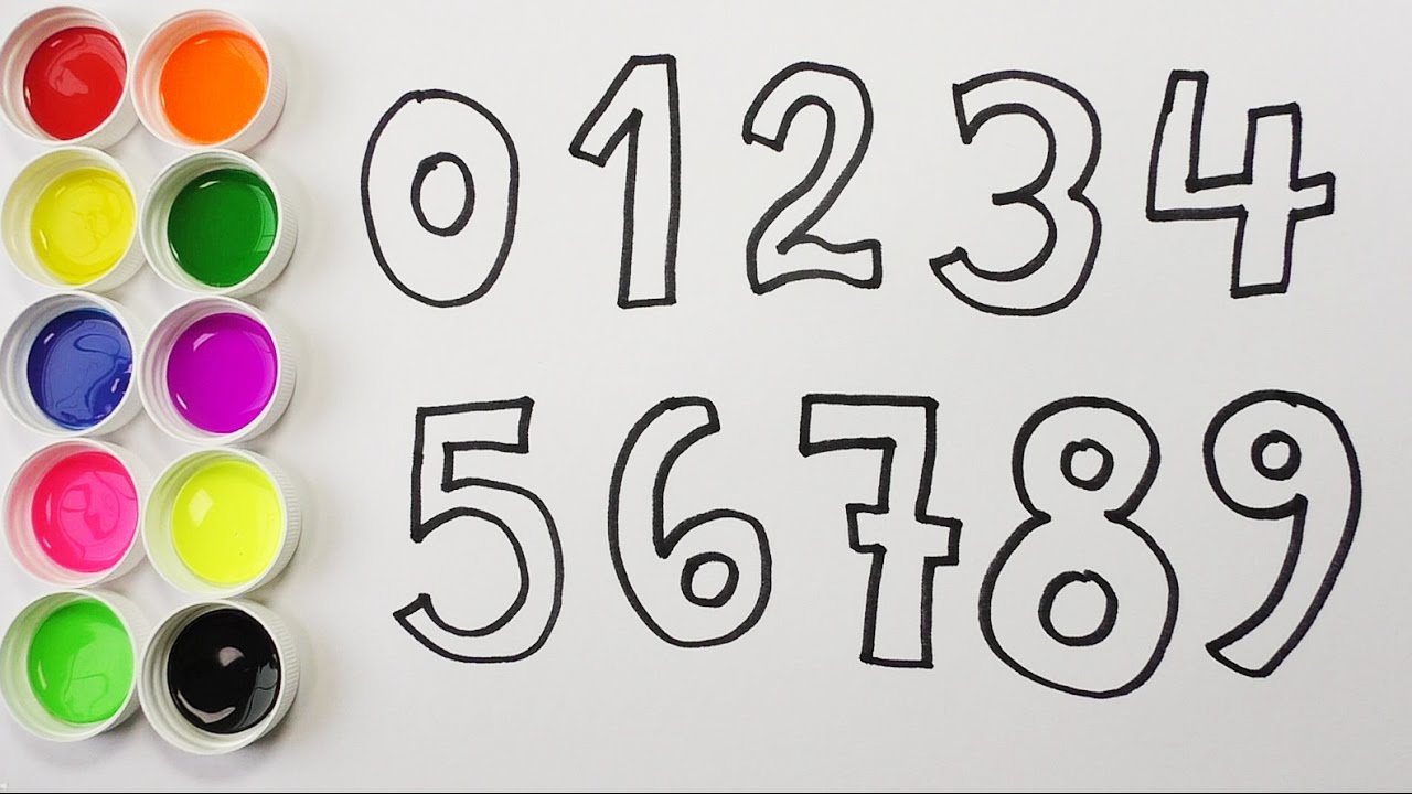 Como Dibujar Y Colorear Los Números Aprende Los Números Y Colores Dibujos Para Niños Funkeep