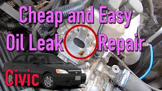 20012005 Honda Civic Common Oil Leak Repair  Easy and Cheap Cam Cap Plug Replacement