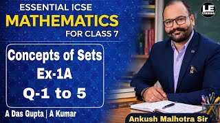 Concepts of sets Exercise 1A Class 7 Maths | Essential ICSE Mathematics for class 7 | A Das Gupta