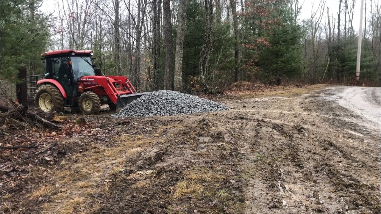 Spreading 3 5 Tons Of Gravel With A Tractor YouTube