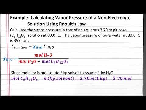 CHEM 201: Calculating Vapor Pressure of a Non-Electrolyte Solution Using Raoult&rsquo;s Law