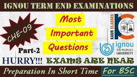 Must Watch - CHE-09 Most Imp. Questions | Biochemistry | Term End Examinations| BSC | IGNOU | Part-2