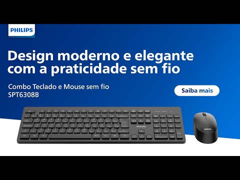Combo teclado e mouse PHILIPS SPT6308B/FG