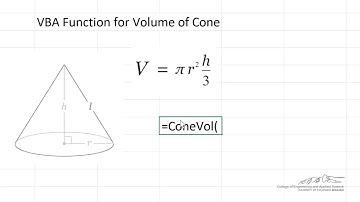 VBA Function Example: Cone Volume