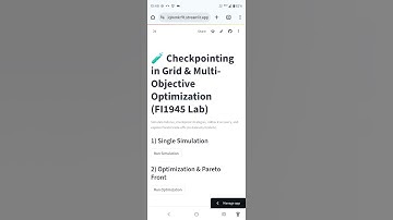 Grid Checkpointing + Multi-Objective Optimization Lab