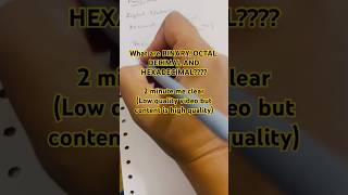 Learn what are binary octal hexadecimal and decimal numbers in 2 minutes..digital electronics #study
