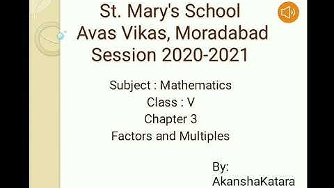 Class 5th Mathematics Chapter 3 Factors and Multiples Part2