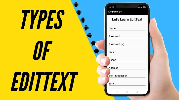 Different Types Of EDITTEXT In ANDROID | Android Studio Tutorial For Beginners