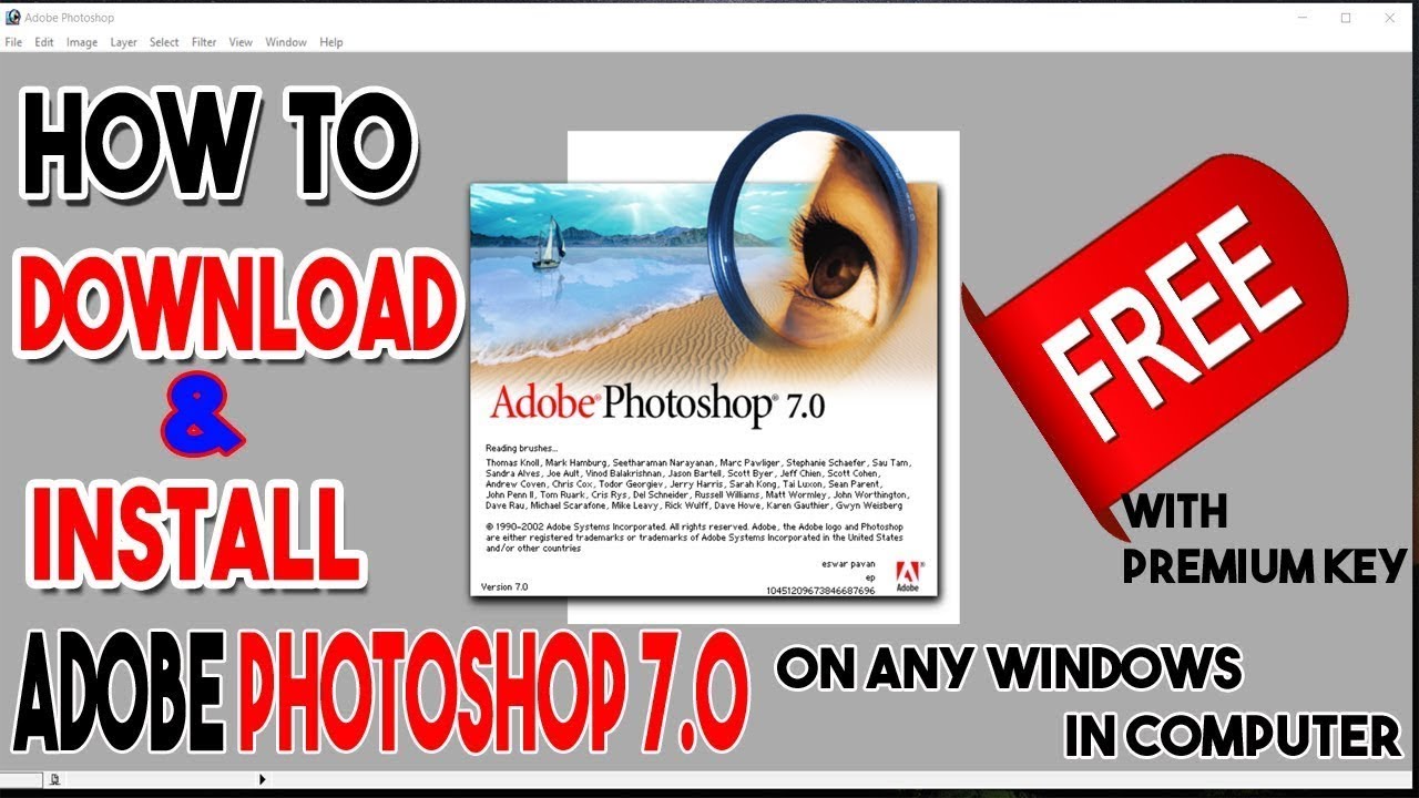 How to download & install Adobe Photoshop 7.0 activated version - YouTube