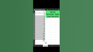 Automatic Serial Number in Excel Shortcut, Automatic/Dynamic Serial number in Excel #shorts