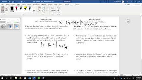 Absolute Value Word Problems Video