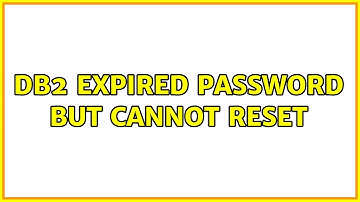 db2 expired password but cannot reset