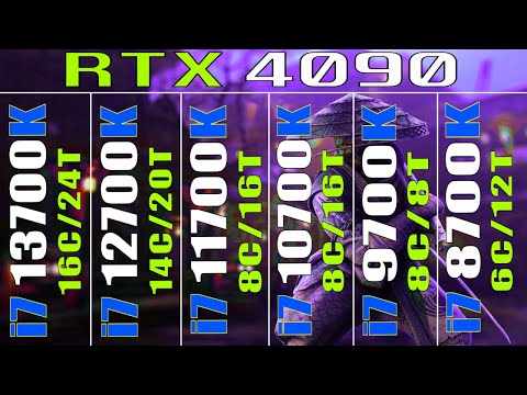 i7 13700K vs i7 12700K vs i7 11700K vs i7 10700K vs i7 9700K vs i7 8700K | RTX 4090 @ 24GB | DDR4 |