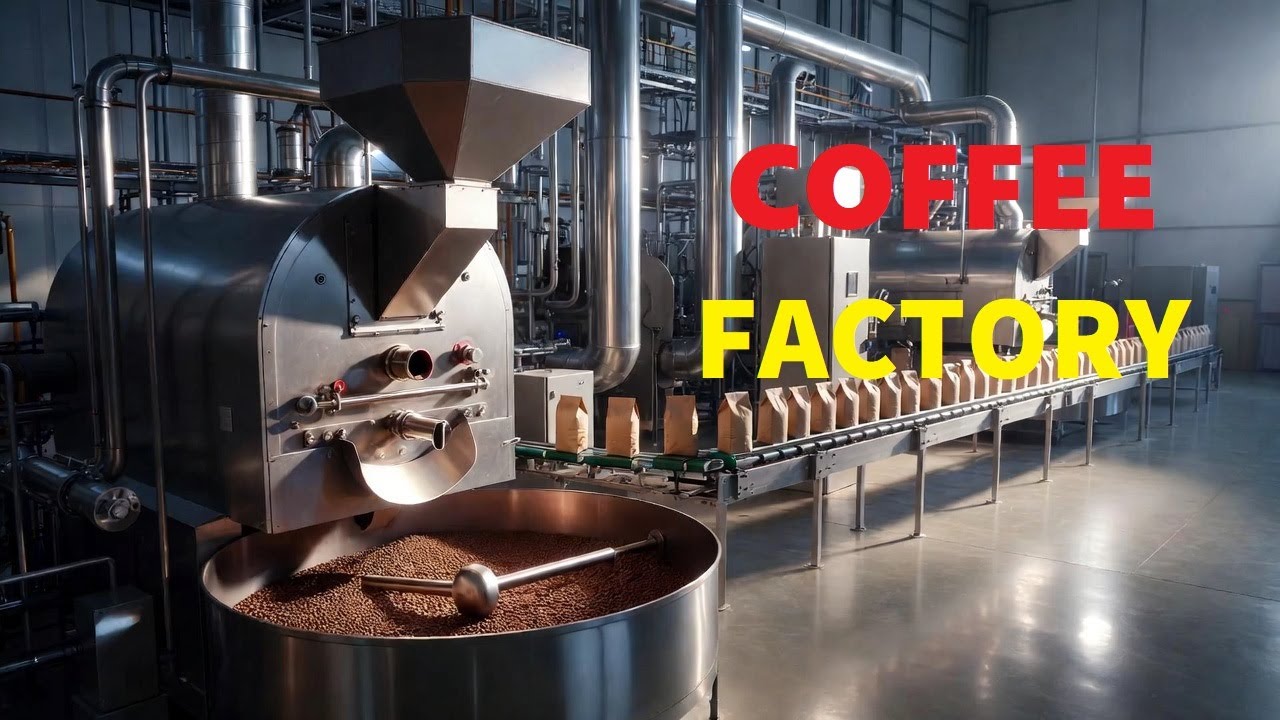 Fully Automated Coffee Processing Factory | From Coffee Beans to Packaging | AI Generated
