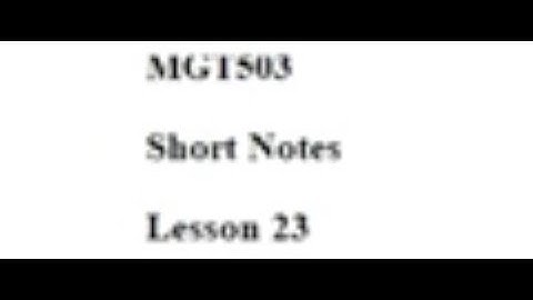 MGT503 - Principles of Management Lecture No 23