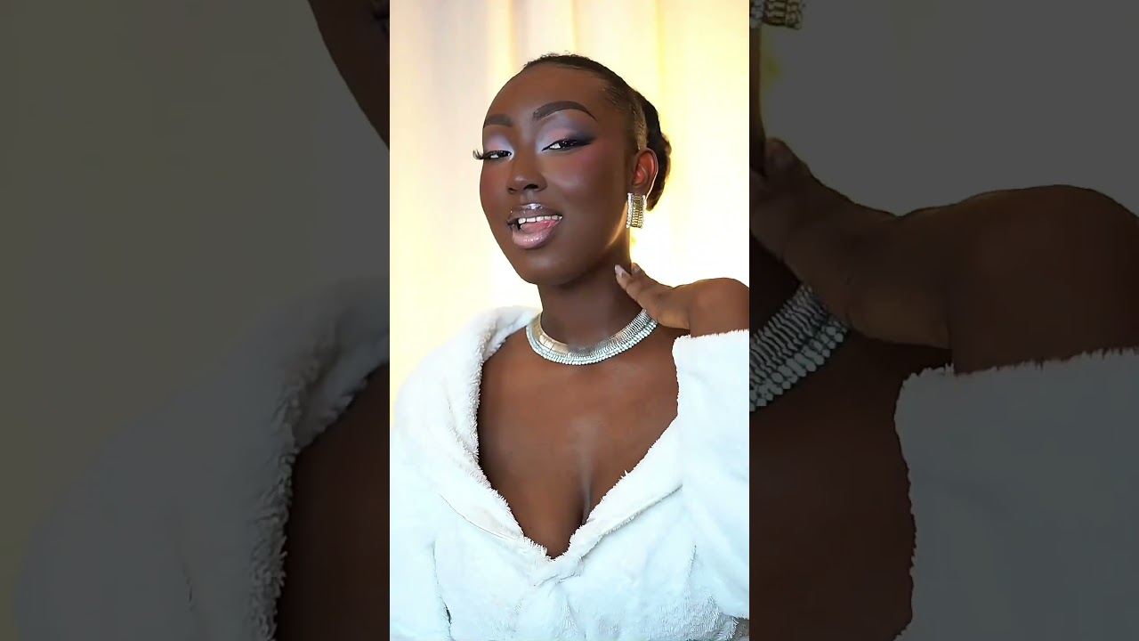 Video thumbnail: glowing bridal makeup on dark skin with a silver choker by BeaTheStylist