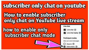 how to enable subscriber only chat on youtube live stream |  how to enable subscriber only mode.