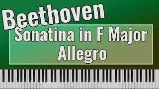 Beethoven - Sonatina in F Major  Anh.5 - Allegro - Piano turorial