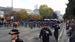 Lord Mayors Show London,12/11/22, start of the parade, Band of the Scots and Welsh Guards.