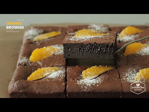 brownies with orange icing  frosting