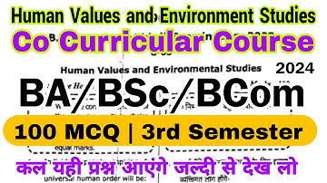 co curricular | human values and environmental studies | ba bsc bcom 3rd semester solved paper 2024