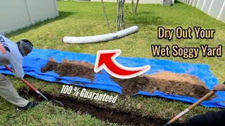 Installing a Yard Drain , French Drain, Do it Yourself Project DIY (Time Lapse )