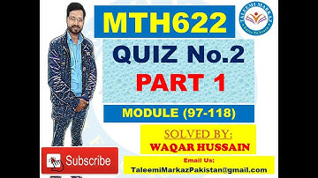 MTH622 Quiz No 2 Solution By Taleemi Markaz