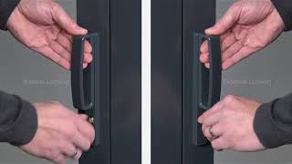 Operating the handle on a WarmCore Inline Patio Door
