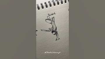 How to draw body (Gun, sword,axe)✨#drawing #tutorial #stickman #fyp