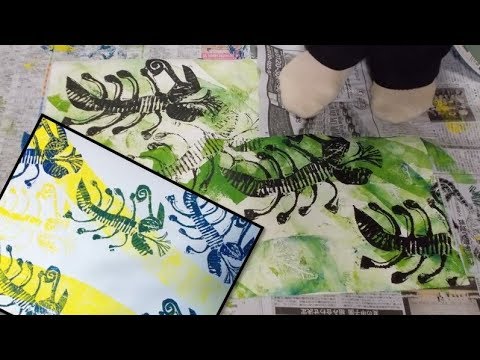 Kimie Gangiの 図工教室 素材紙版画 Youtube