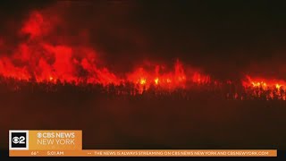 Brush fires burn overnight in New Jersey